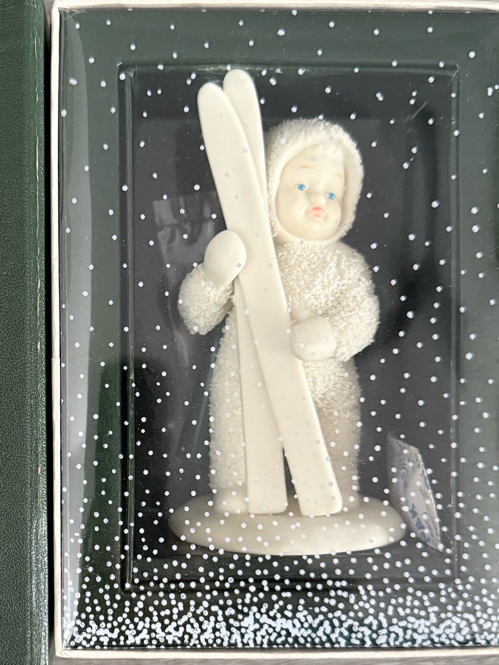 Department 56 Snowbabies, “Let’s Go Skiing” Porcelain Figurine. Retired 1999.